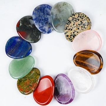 Face Gua Sha Tool Worry Thumb Stone Palm Gemstone Rose Quartz Hand Massage Skin Care Body Natural Crystal Mineral Beauty Product