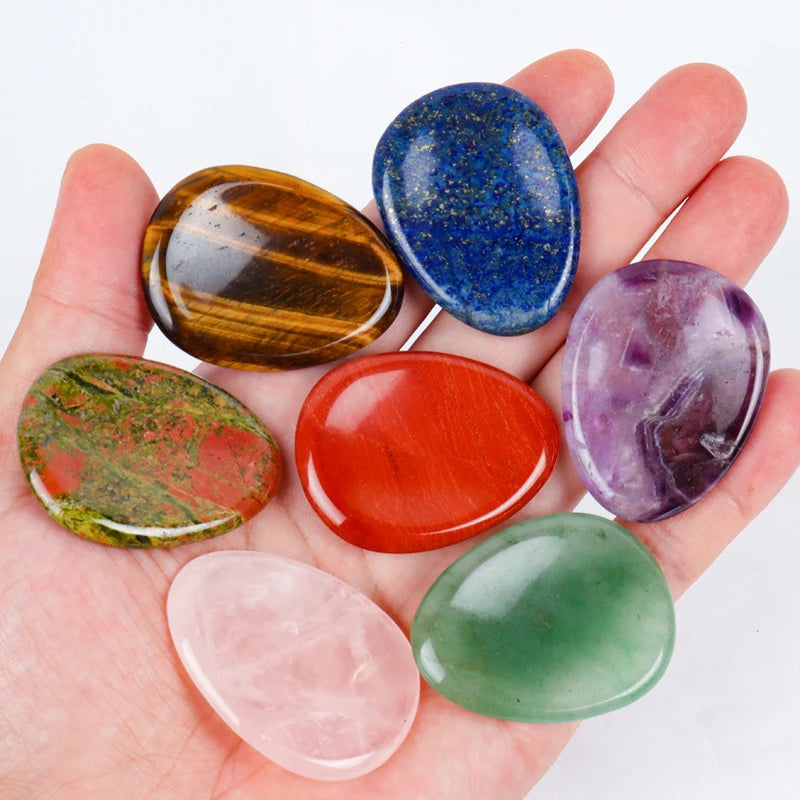 Face Gua Sha Tool Worry Thumb Stone Palm Gemstone Rose Quartz Hand Massage Skin Care Body Natural Crystal Mineral Beauty Product