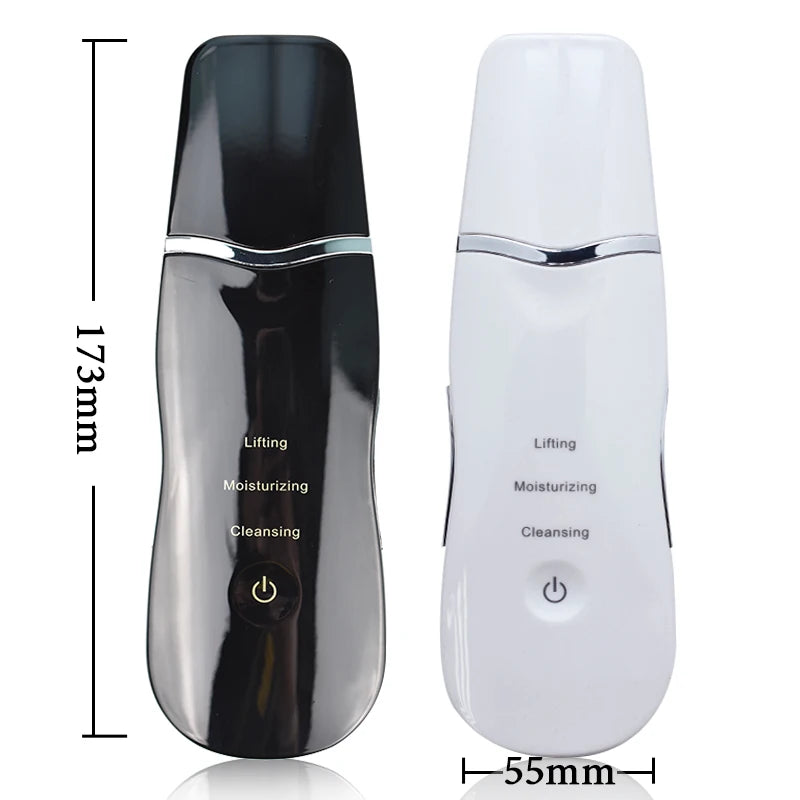 Ultrasonic Skin Scrubber Vibration Blackhead Remover Face Spatula Facial Scrubber Shovel Clean Cavitation Peeling Facial Lifting