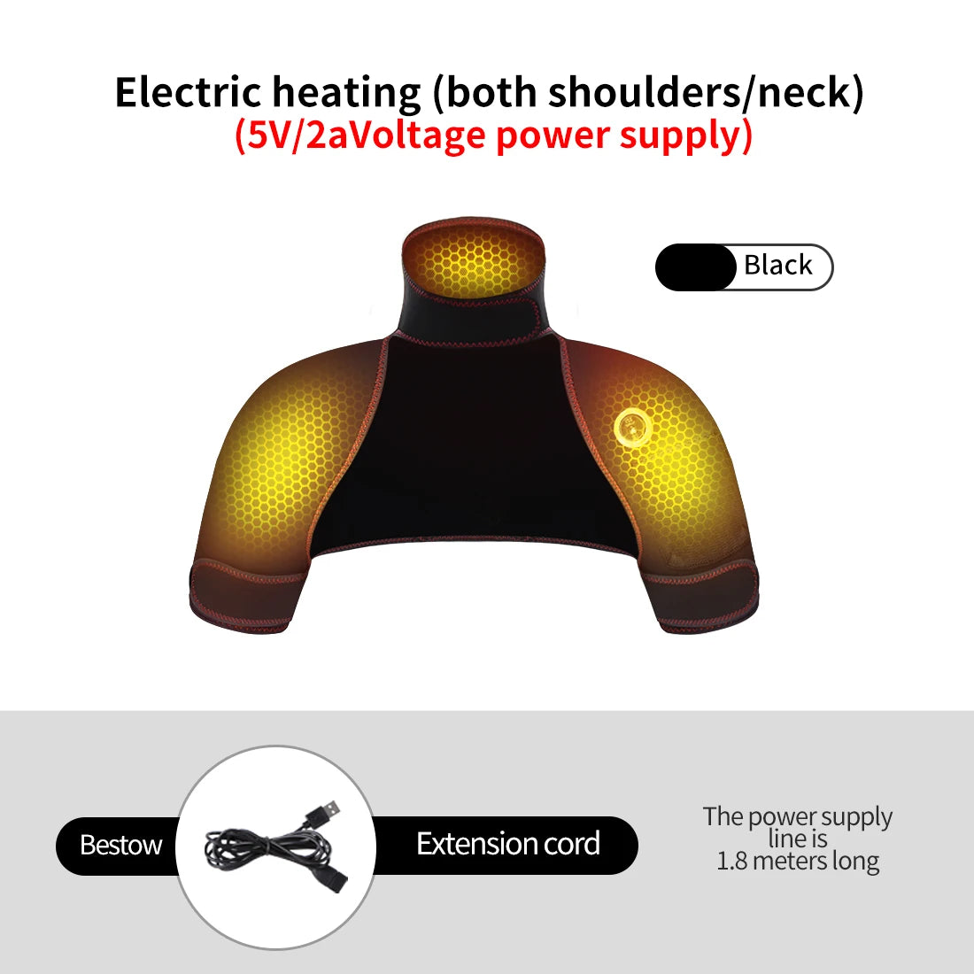 Electric Heating Massager Pads for Shoulder Neck Back - Winter Body Warmer Soft Vest Hot Compress Relieves Fatigue