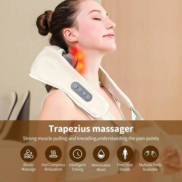 Neck Massager with Heat, Shoulder Massager, Shiatsu Neck and Back Massager, Muscle Pain Relief-Office, Home & Car