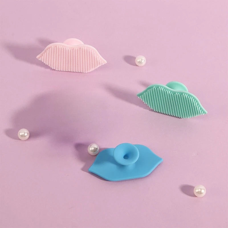 Silicone Lip-shaped Facial Cleansing Brush  Portable Highly Resilient and Suitable for Cleaning Painting Beauty Care and Massage