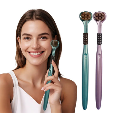 2/4/6pcs Adult Toothbrushes 3 Sided Soft Bristles Tongue Scraper Deep Cleaning Health Oral Care Family Couple Travel Tooth Brush