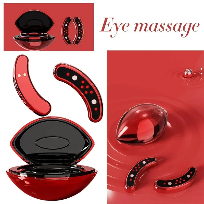 EMS Eye Massager Microcurrent Red Light Therapy Anti-Aging Eyes Fatigue Relief Relaxation Relieve Dark Circles Hot Compress Care