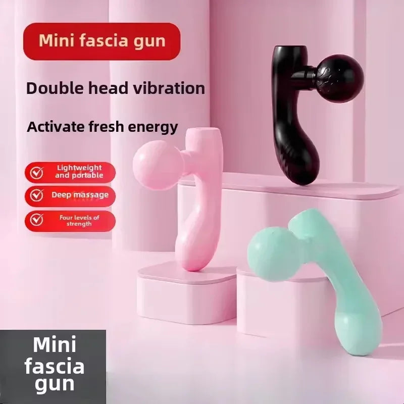 MINI Dual-Head Massager, Dual-Motor Vibration Massage Gun, Portable Charging Muscle Relaxation Massager