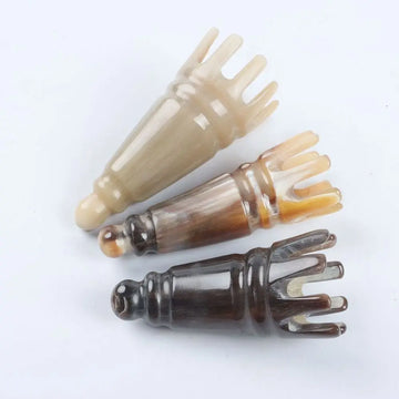 Scalp Massager Brush Ox Horn Massage Comb Acupoint Gua Sha Scrapping Head Long Pointed Shampoo Comb Relaxation Therapy