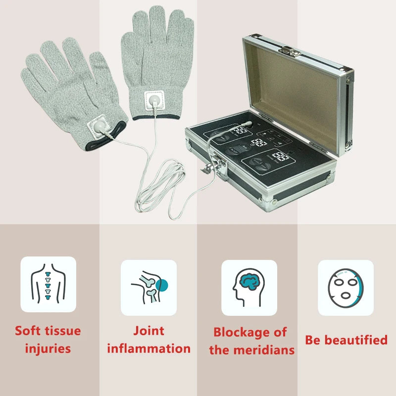 EMS Massage Gloves, Mini Portable Dds Bio Electric Body Massager for Pain Relief, Muscle Recovery, Rechargeable Handheld Therapy