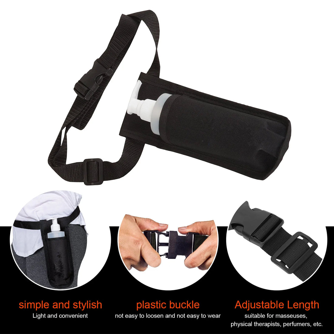 Single Massage Bottle Holster Plastic Buckle Massage Oil Waist Holster Stylish Portable For Perfumers For Physical Therapists