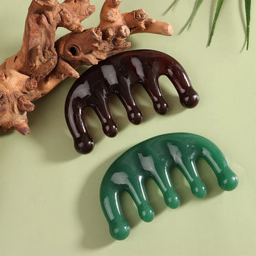 1Pc Five Teeth Meridian Massage Comb Resin Big Teeth Head Acupoint Therapy Artifact Claws Decompression Portable Scalp Comb