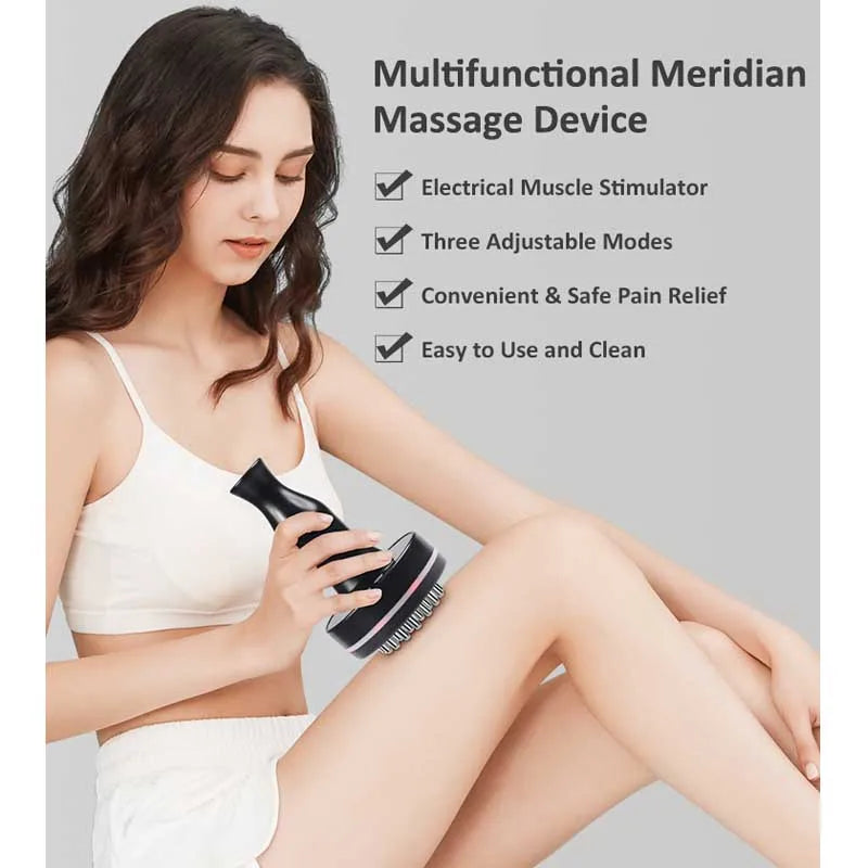 Microcurrent Body Massager Health Care Electric Meridian Brush Therapy Lymphatic Drainage Body Slimming LED Infrared Red Light