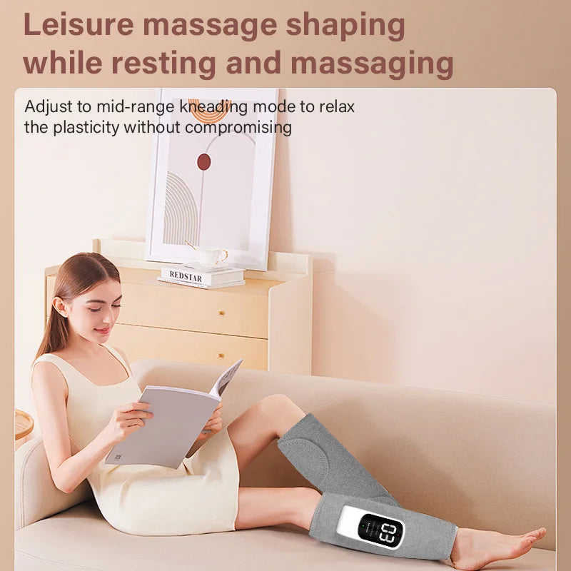Home Use Air-Compression Leg Massager with Heat - Electric Rechargeable Portable for Foot and Leg Beauty Care Relaxation