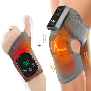 2 IN 1 Heating & Wrist Guard Vibration Massage Three-speed Temperature Adjustment USB Plug Cold Hot Protect Heating Wristband