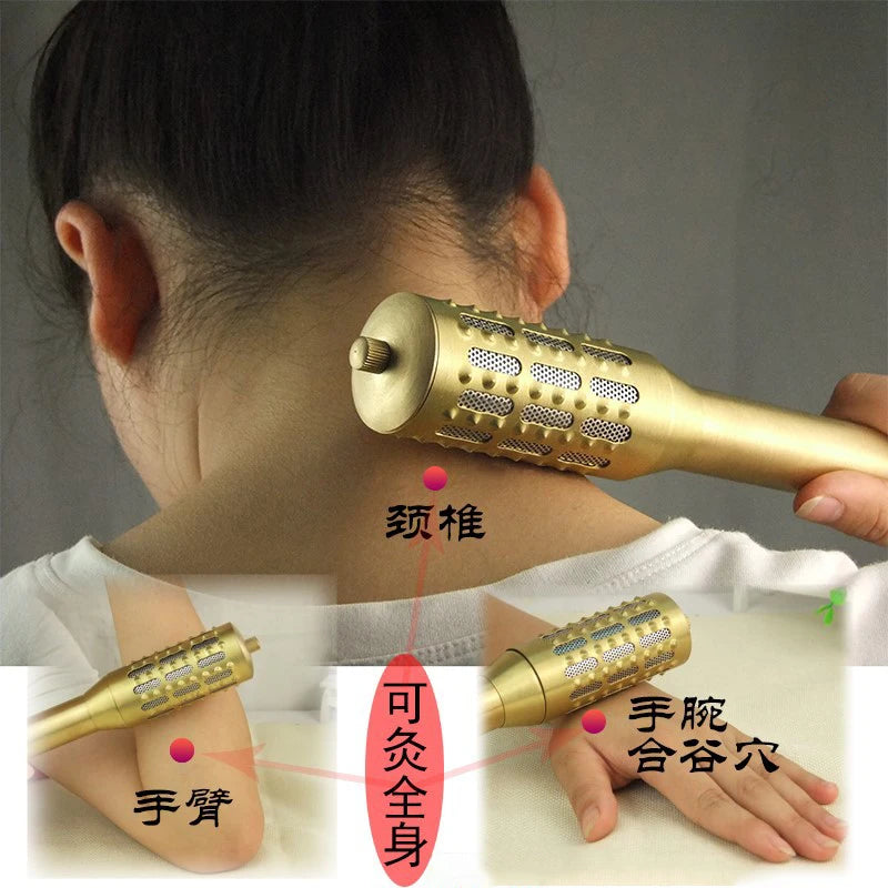 High-class Moxibustion Roll Hand Held Burner Moxa Therapy Rotatable Warm Body Meridian Massager Acupoint Pressure Dual Purpose