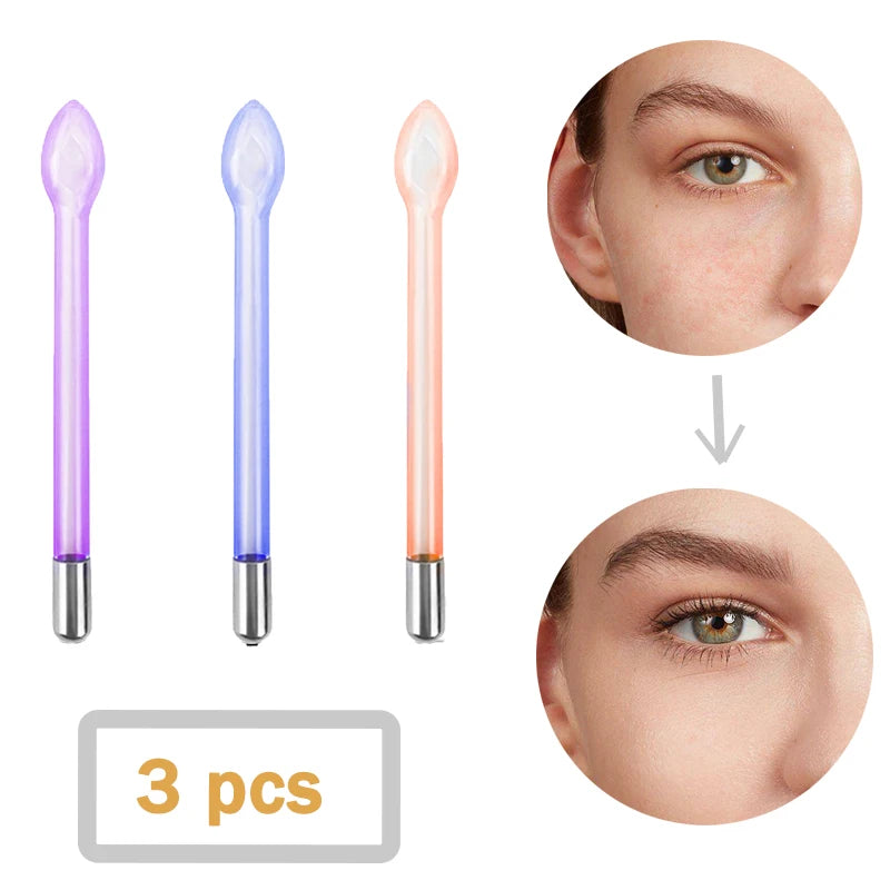 3pcs High Frequency Replace Wand Facial Skin Therapy Instrument Spot Remover Massage Beauty Skin Care Machine HF Glass Tube