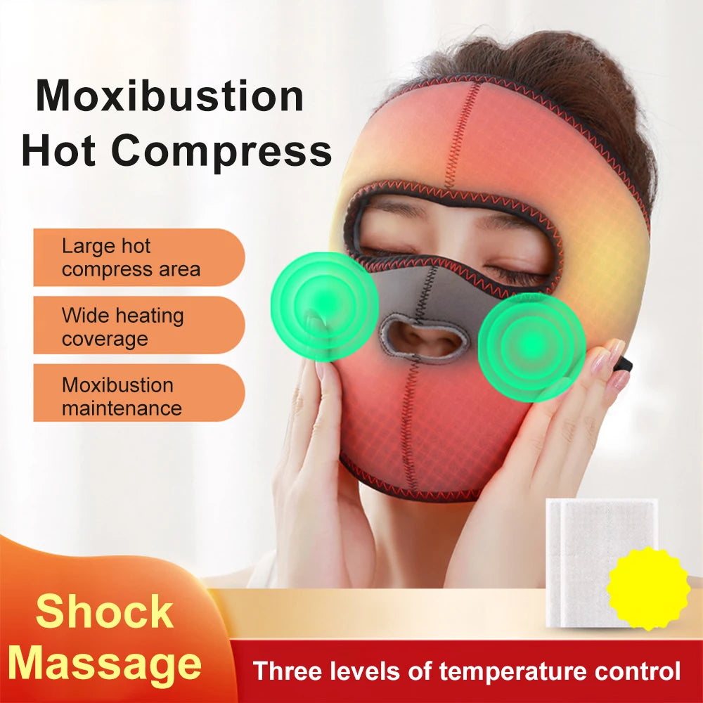 Electrically Heated Head Facial Paralysis Hot Pack Massage Mask Face Aftermath Recovery Instrument Face Spasm Crooked Mouth