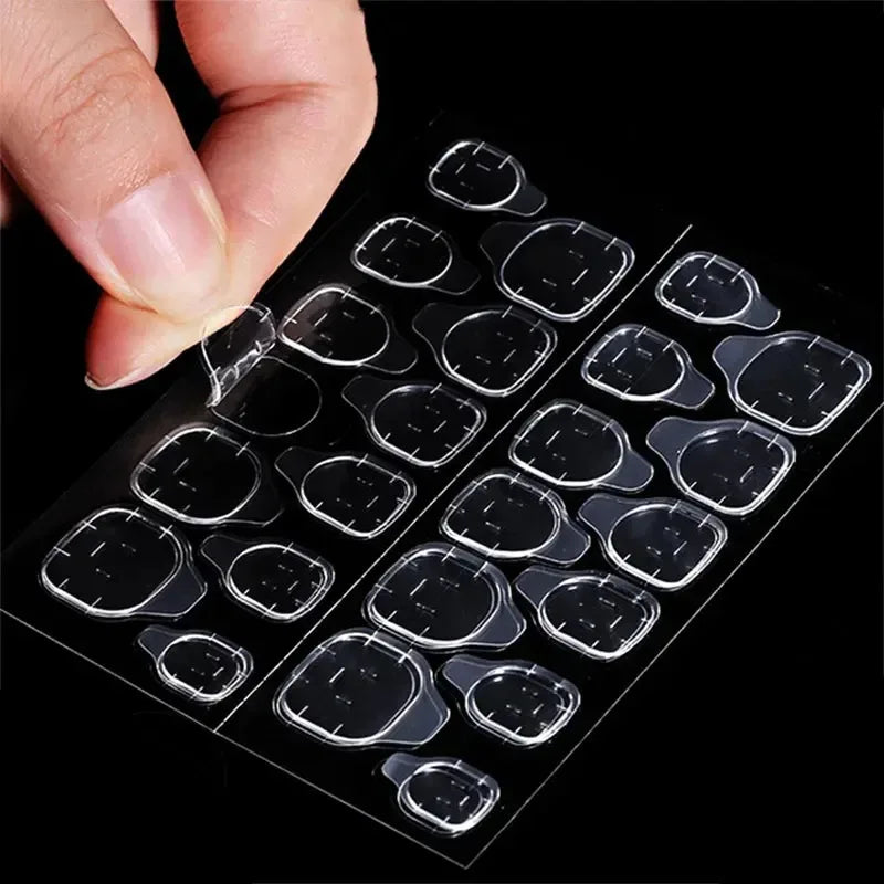 1/10/40/100sheets Nail Jelly glue Double Sided False Nail Art Adhesive Tape Glue Sticker Fake Nail Glue