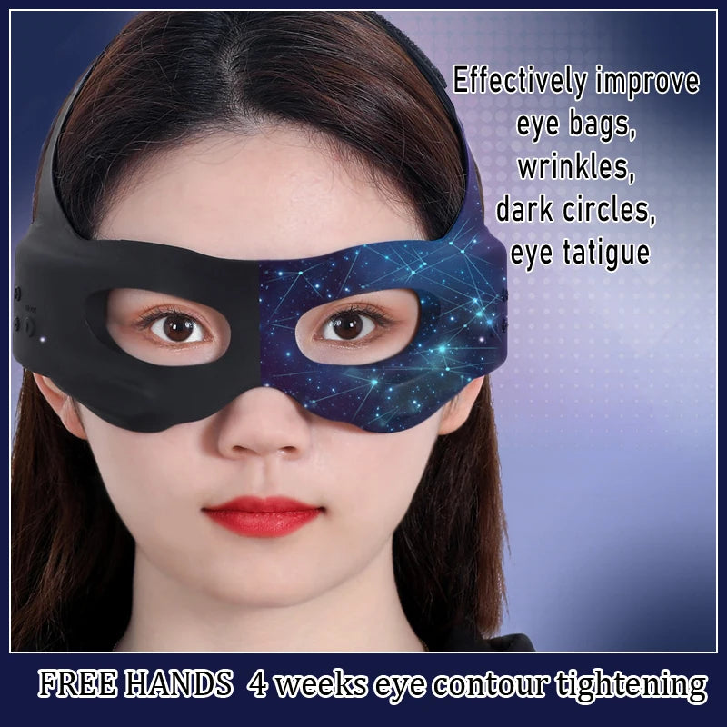 3D RF EMS electric heating micro current anti-aging, rejuvenating, lifting and tightening wrinkles, eye bags, dark circles, eye fatigue relief, eye care, electric massage facial mask eye beauty instrument