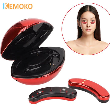 EMS Eye Massager Microcurrent Red Light Therapy Anti-Aging Eyes Fatigue Relief Relaxation Relieve Dark Circles Hot Compress Care