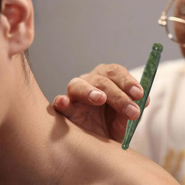 Natural Jade Face Acupuncture Point Guasha Massage Stick Handmade SPA Therapy Rose Quartz Jade Stone Gua Sha Scraping Massager