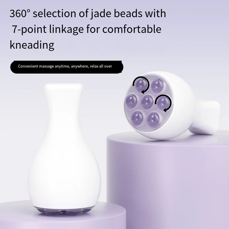 Handheld Pink Crystal Ball Massager Jade Roller Face Roller 360 Degree Rotate Ice Roller Facial Guasha Lift Firm Massage Tools