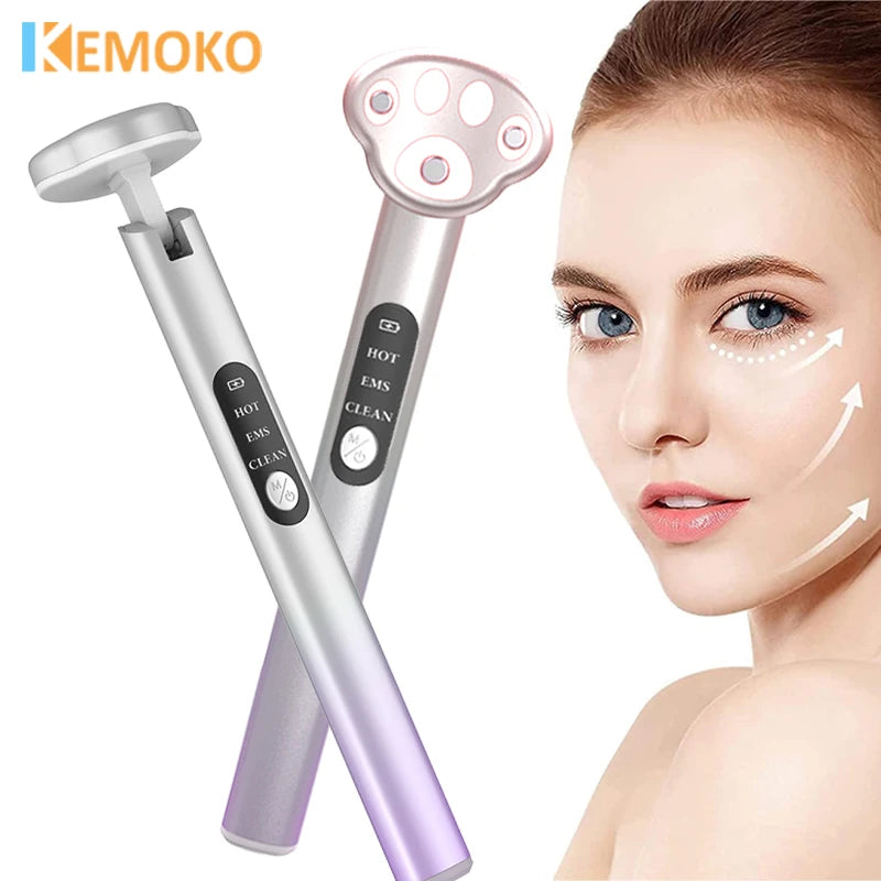 Microcurrent Face Lifting Device ems 7 Colors LED Light Facial Wand Eye Neck Massager Skin Tightening Anti Wrinkle Beauty Care