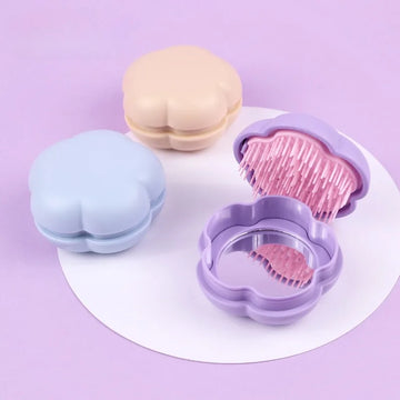 Multicolor Flower-Shaped Scalp Massager Brush with Lid - Soft Silicone Bristles Hair Washing Comb for Scalp Massage & Hair Care