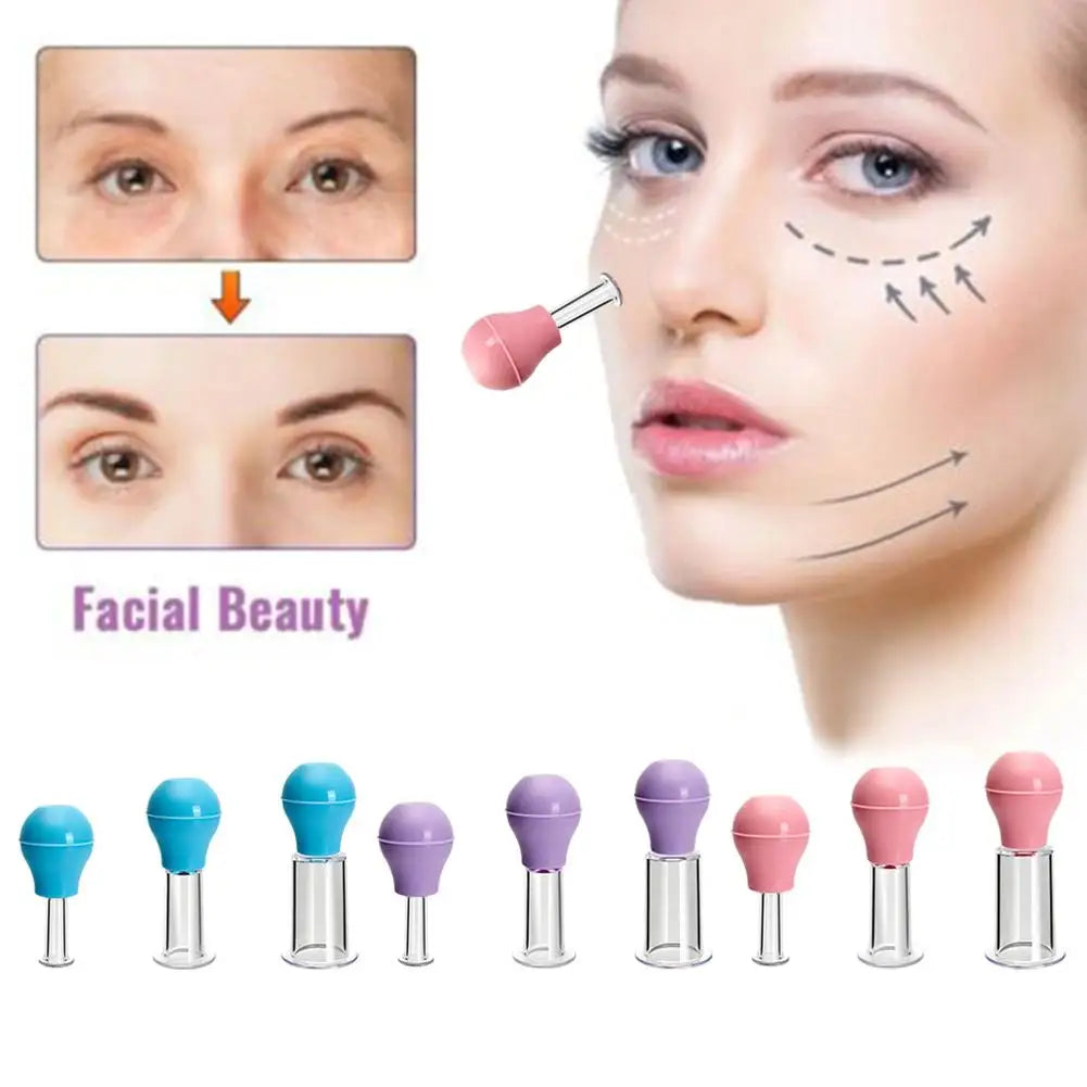 Silicone Facial Massage Cups Rubber Vacuum Cupping Cellulite Jar Cups Pvc Face Skin Massager Anti Body Lifting Skin Scrapin U2S7