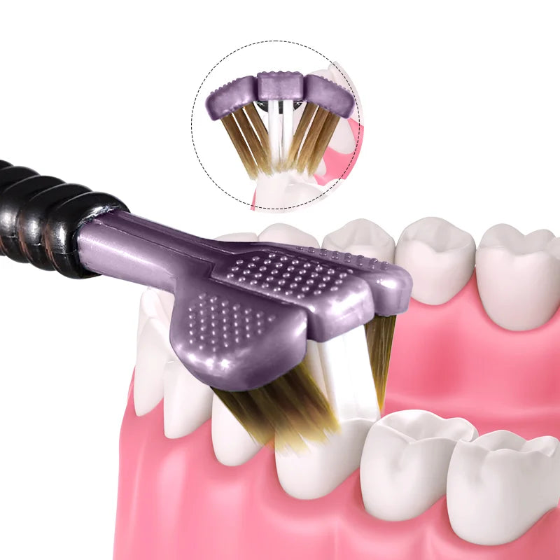 2/4/6pcs Adult Toothbrushes 3 Sided Soft Bristles Tongue Scraper Deep Cleaning Health Oral Care Family Couple Travel Tooth Brush