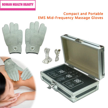 EMS Massage Gloves, Mini Portable Dds Bio Electric Body Massager for Pain Relief, Muscle Recovery, Rechargeable Handheld Therapy