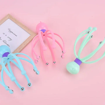 1pcs Random Color Head Massager Octopus Scalp Neck Stress Release Relief Head Care Tool