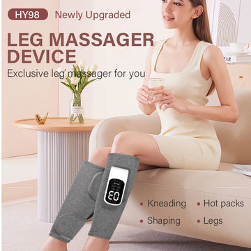 Home Use Air-Compression Leg Massager with Heat - Electric Rechargeable Portable for Foot and Leg Beauty Care Relaxation