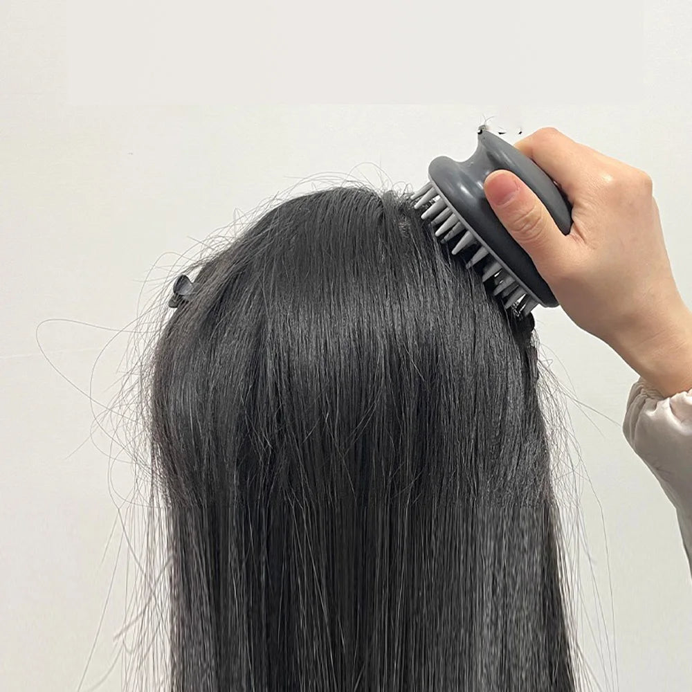 1PC silicone massage hair brush - detachable cleaning - unisex - manual massager
