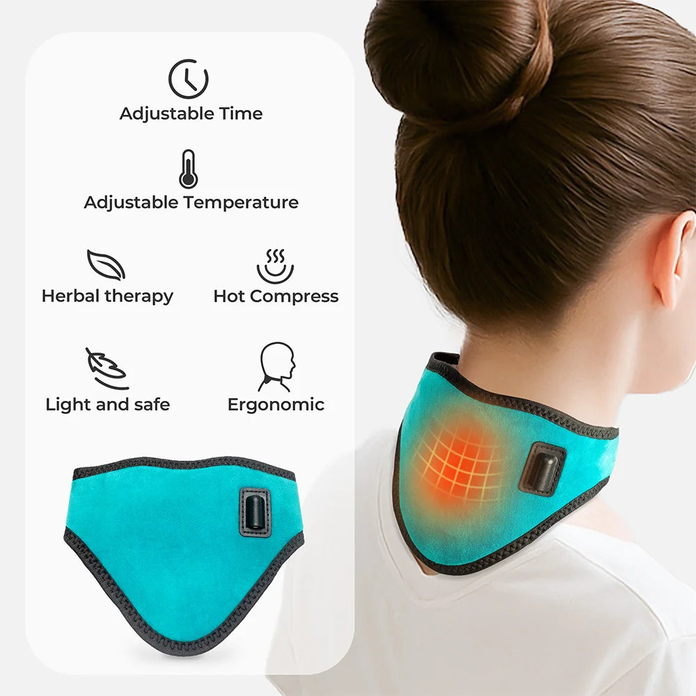 Electric Heating Neck Brace Cervical Vertebra Fatigue Therapy Reliever  Neck Pain Relieve Strap Moxibustion Health Care Tool