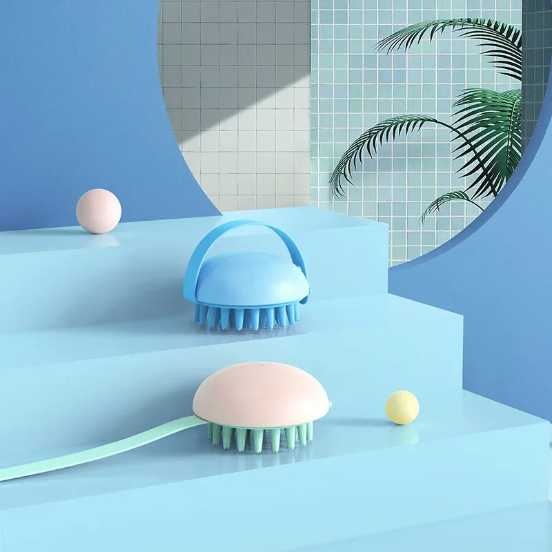 1Pc Salon Grade Manual Silicone Scalp Shampoo Massage Brush Washing Shower Hair Massager Clean Brush Hair Cleaning Brush Comb