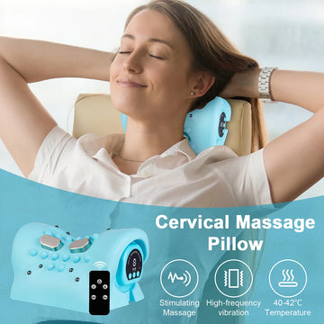 Electric Neck Cervical Massager Ergonomic Neck Pillow Neck Support Stretcher Neck Traction Vibration Kneading Massage Pillow