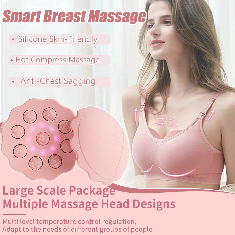 Smart Breast Massage Electric Vibration Bra Massage Infrared Heating Chest Enlargement Stimulator Anti-Chest Sagging Breast Care