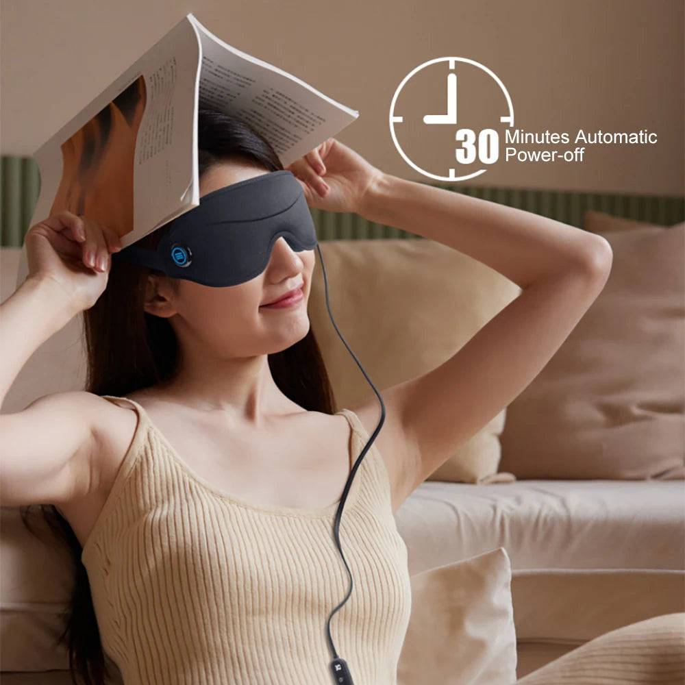 Steam Heating Eye Massager 3 Speed Vibration Sleep Mask Ease Eye Fatigue Sleep Massage Eye Mask Abundance Eye Mask