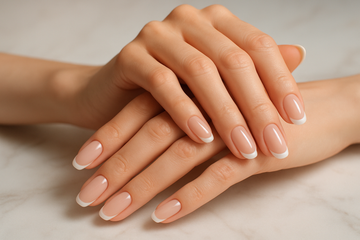 une photo esthétique de mains avec des ongles manucurés

